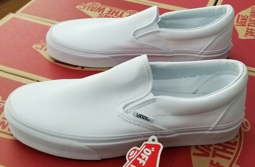ballerina true white slip on vans